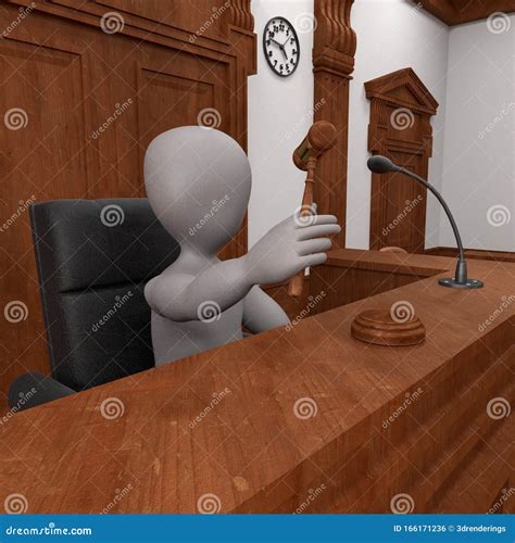 Render of Cartoon Characters in Courtroom Stock Illustration - Illustration of justice, crime ...