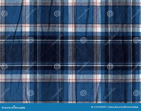 Blue and White Plaid Fabric Texture Stock Image - Image of fashion, shirt: 119133939