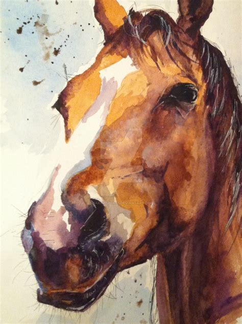 Horse watercolour by sarahstokes on DeviantArt