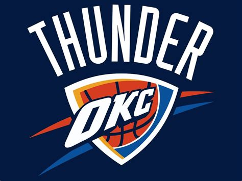 Download Oklahoma City Thunder Logo Dark Blue Background Wallpaper ...