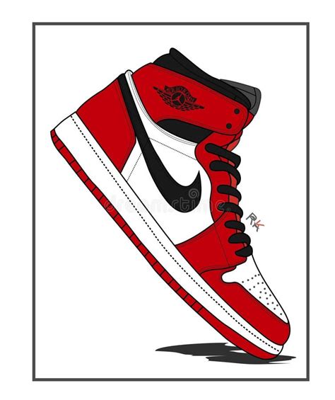 Illustration of Air Jordan Sneaker Icon Editorial Stock Image ...