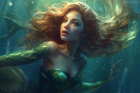 Premium AI Image | Mermaid Mythical creature that is half human half ...