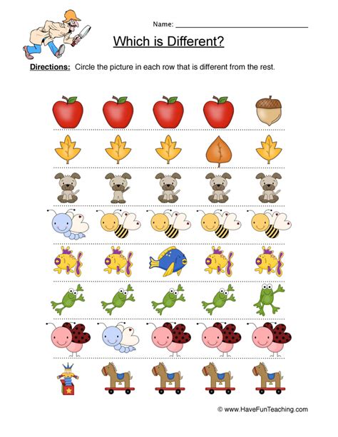 Same Different Picture Worksheet by Teach Simple