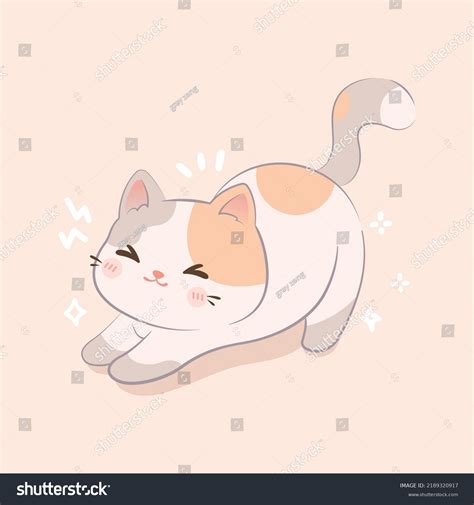 Cute Cat Stretching Premium Vector Stock Vector (Royalty Free) 2189320917 | Shutterstock