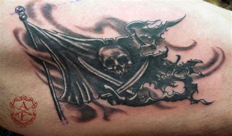 Ripped Pirate Flag Tattoo done by Sean Ambrose by seanspoison on DeviantArt