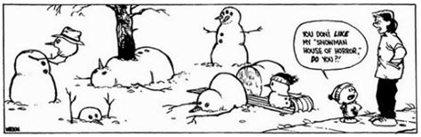 Calvin and Hobbes Snowman Theme Cartoons