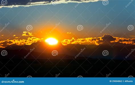 Sunset in the Clouds on the Mountains Stock Photo - Image of moving, mountain: 29004862