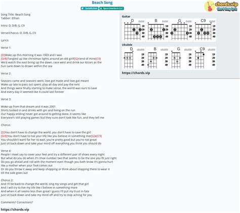 Chord: Beach Song - tab, song lyric, sheet, guitar, ukulele | chords.vip