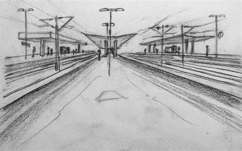 Train Station Sketch at PaintingValley.com | Explore collection of Train Station Sketch