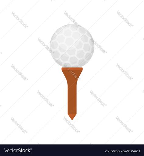 Golf ball icon on tee isolated white background Vector Image