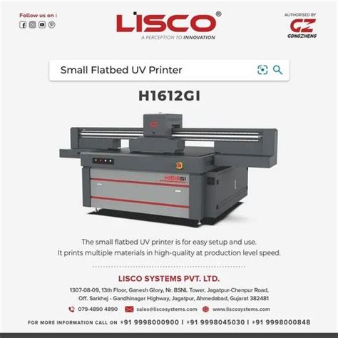 Uv Inkjet 1200 dpi Flatbed Printer 4 x 5 Feet H1612gi, 8 sqm/h at Rs 1500000 in Ahmedabad