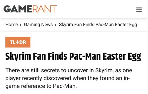 Omg guys there’s a brand new Pac-Man Easter egg in skyrim!??!! : r ...