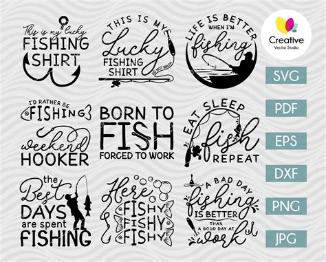 Funny Fishing Quotes SVG Bundle | Creative Vector Studio