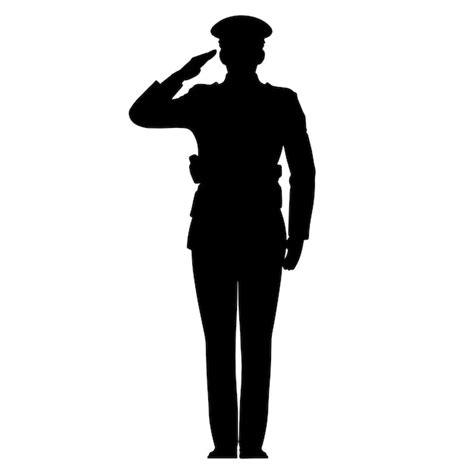 Premium Vector | Soldier man salute silhouette vector illustration