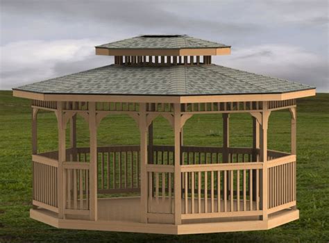 Oval Garden Gazebo Building Plans Double Hip Roof 14 x 16 | Etsy ...