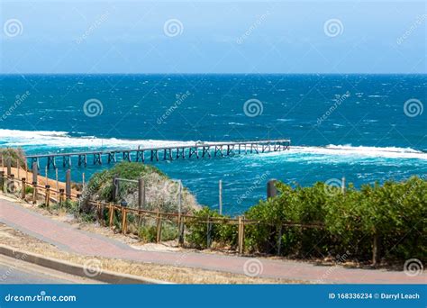 The Port Noarlunga Jetty with Rough Seas in Adelaide South Australia on 6th November 2019 Stock ...