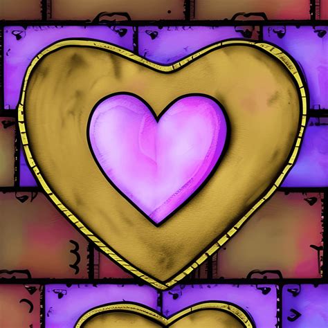 Purple Hearts Word LOVE Neon Brick Shabby · Creative Fabrica