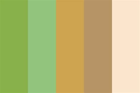 Green Gold Brown Cream Color Palette