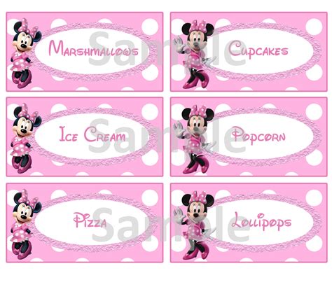 Minnie Mouse Labels