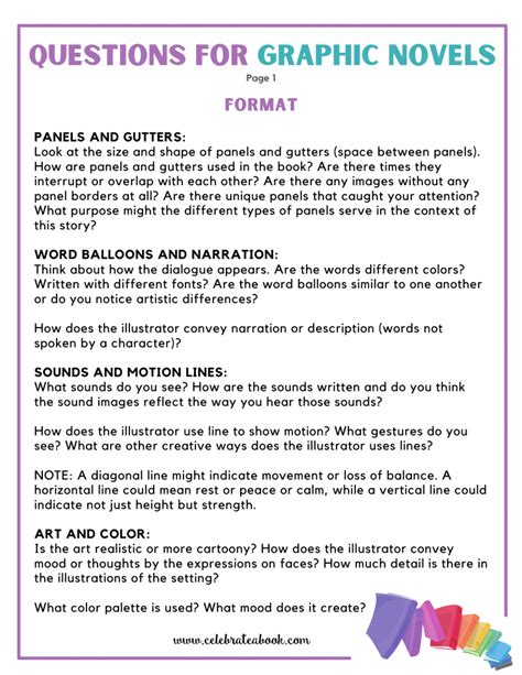 Creative Discussion Questions for Any Graphic Novel - Celebrate a Book