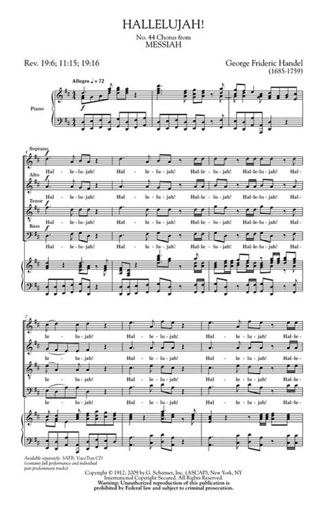 Hallelujah Chorus (From Messiah) Sheet Music by G F Handel (SKU: 50293500) - Stanton's Sheet Music