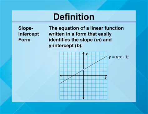 Definition--Linear Function Concepts--Slope-Intercept Form | Media4Math