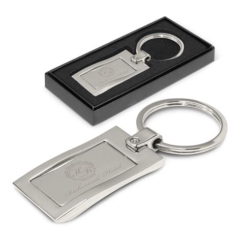 Promotional Branded Metal Key Ring - Wave Shaped Keychain - Bongo