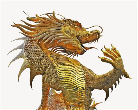 Gold dragon statue, isolated image | Free Photo - rawpixel