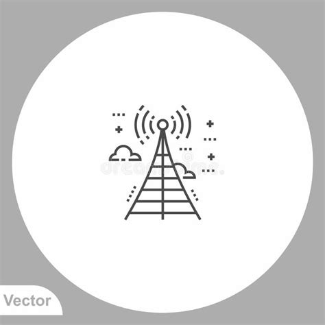 Antenna Vector Icon Sign Symbol Stock Vector - Illustration of radio, broadcast: 194081169