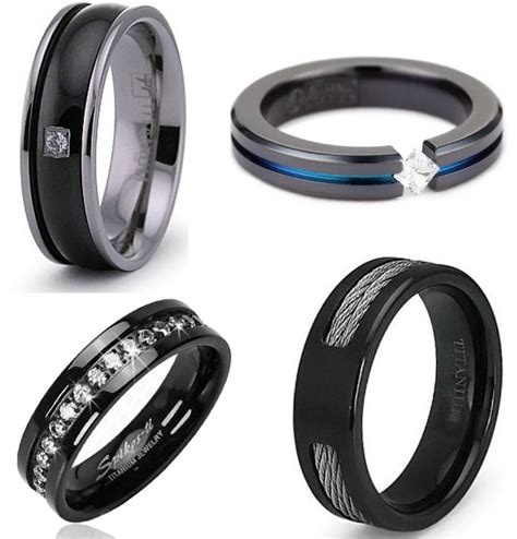 Black titanium wedding rings for women – ChoozOne