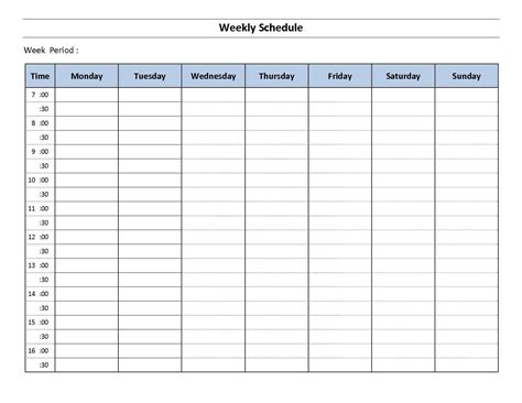 One Week Calendar Template Excel - Sample Templates - Sample Templates