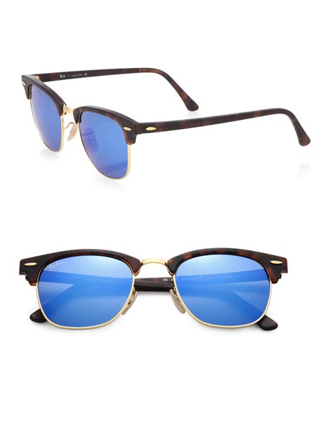 Ray-ban Clubmaster Flash Lens Sunglasses in Blue for Men | Lyst