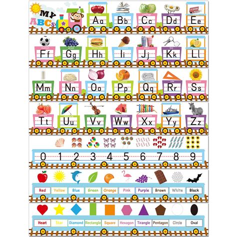 Buy durony 7 Pieces Alphabet and Numbers Line Borders Classroom Border ...