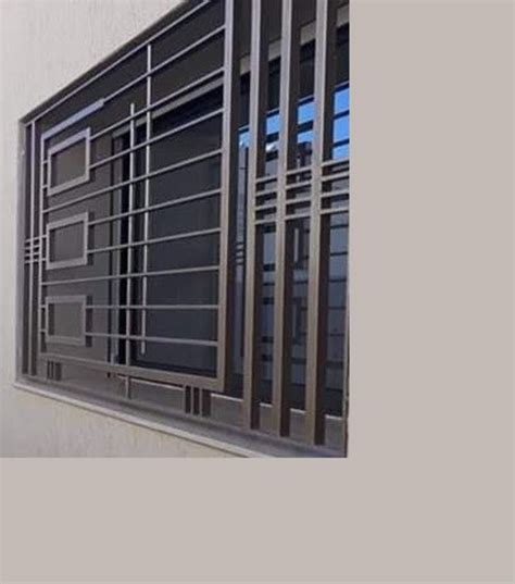 Exterior Black Modern Iron Window Grill For Apartment , Size 6 x 4 Feet ...