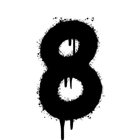 Spray Painted Graffiti number 8 Sprayed isolated with a white background. graffiti number eight ...