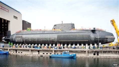 Third Astute submarine Artful enters water at Barrow - BBC News