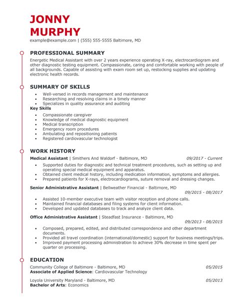 resume healthcare administration 2017