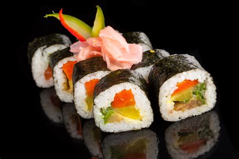 Sushi, Black background, HD Wallpaper | Rare Gallery