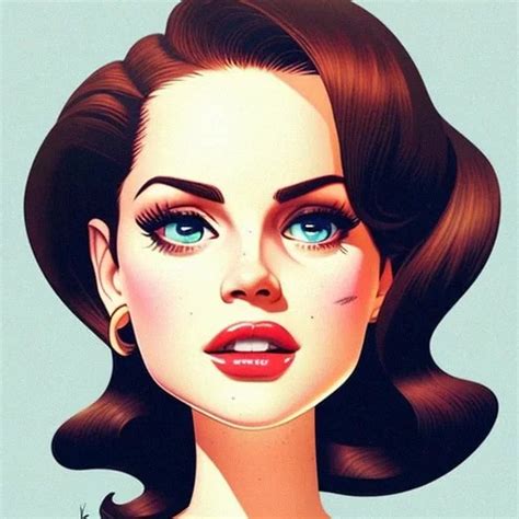 Ai Art Generator: Fun caricature of lana del rey, funny cartoon, caricature style