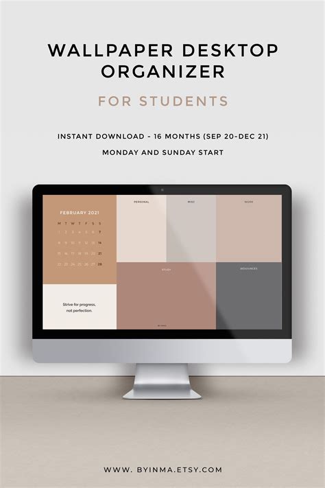 Desktop wallpaper organizer for students. Minimalist wallpaper for ...