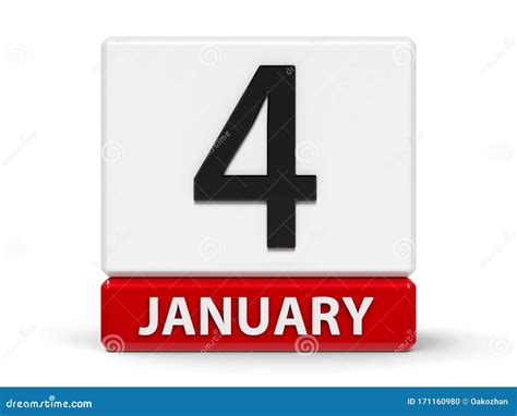 Cubes calendar 4th January stock illustration. Illustration of cubes ...