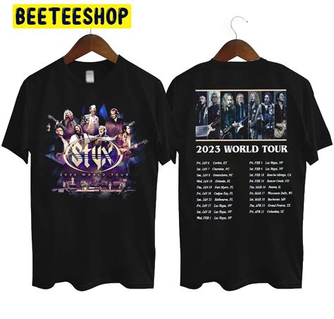 Styx Band World Tour Dates And Setlist Tour Concert 2023 Double Side Trending Unisex Shirt ...