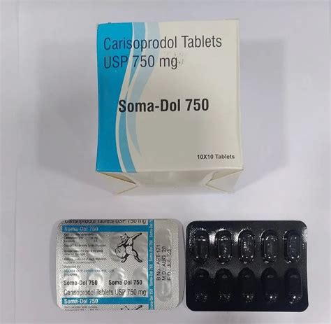 Soma Dol 750mg, 10 Pills In 1 Strip, Treatment: Muscle Relaxant at Rs 100/stripe in Nagpur