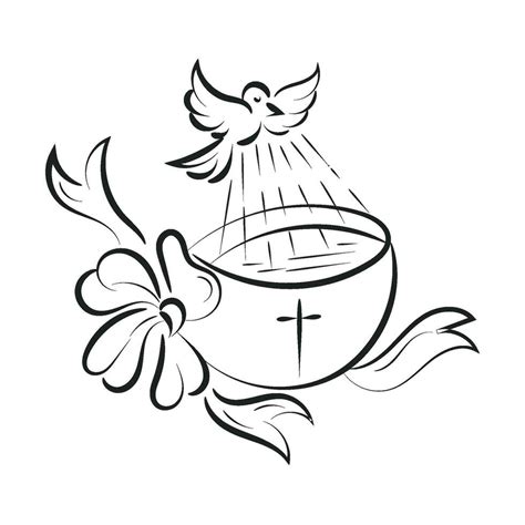 Catholic Baptism Symbols Clipart