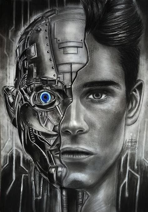 Half Robot by Mohamed Ahmed | Arte delle anime, Sfondi, Disegni