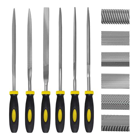 Buy kapoua Hand Metal Needle File Set, 6 Pieces Hardened Alloy Strength Steel Set Includes Flat ...