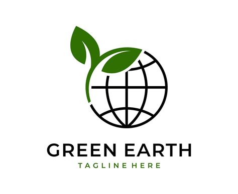 green earth logo design with tree leaf globe vector icon design template 8710314 Vector Art at ...