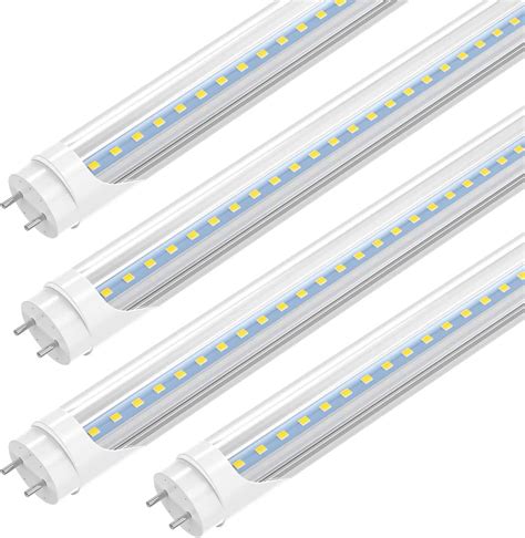 T8 4ft LED Light Bulbs 22W Fluorescent Tube, 6000K Cool White, 2400 ...