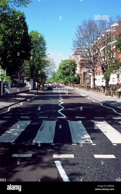 BEATLES - the famous zebra crossing in Abbey Road featured on the album Stock Photo - Alamy