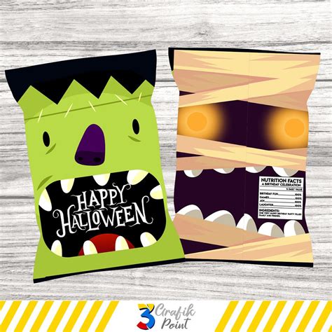 Halloween Chip Bag Printable, Halloween Favor Bag, Halloween Birthday ...